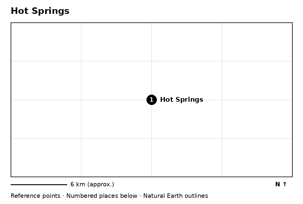 Closer orientation map for Hot Springs