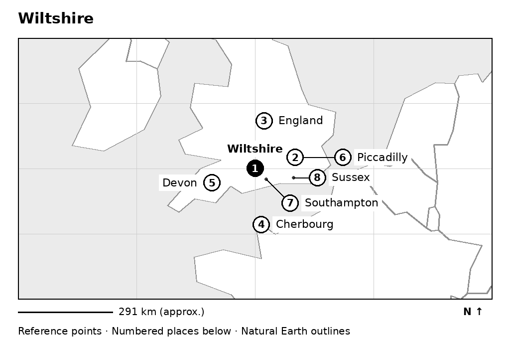 Closer orientation map for Wiltshire