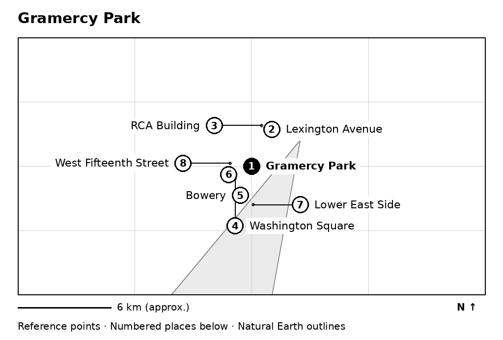 Closer orientation map for Gramercy Park