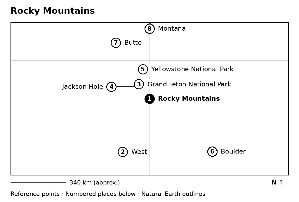 Closer orientation map for Rocky Mountains