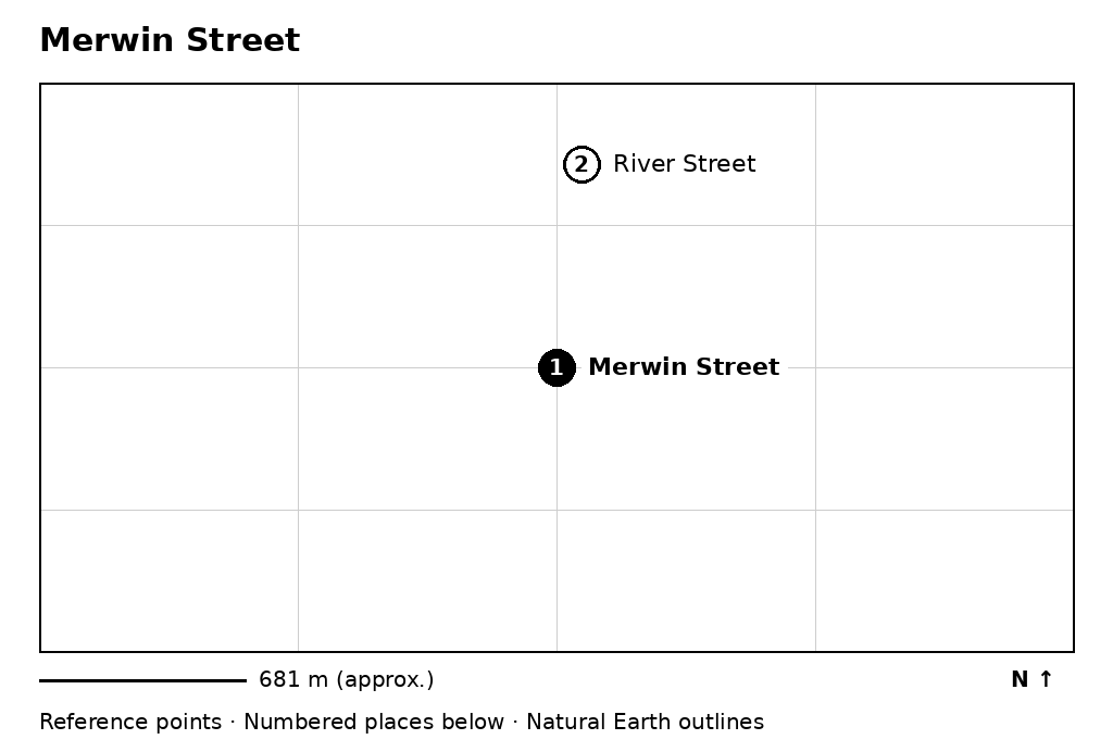 Closer orientation map for Merwin Street