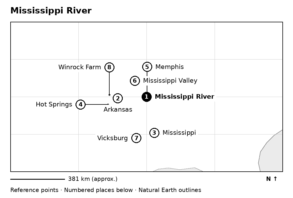 Closer orientation map for Mississippi River