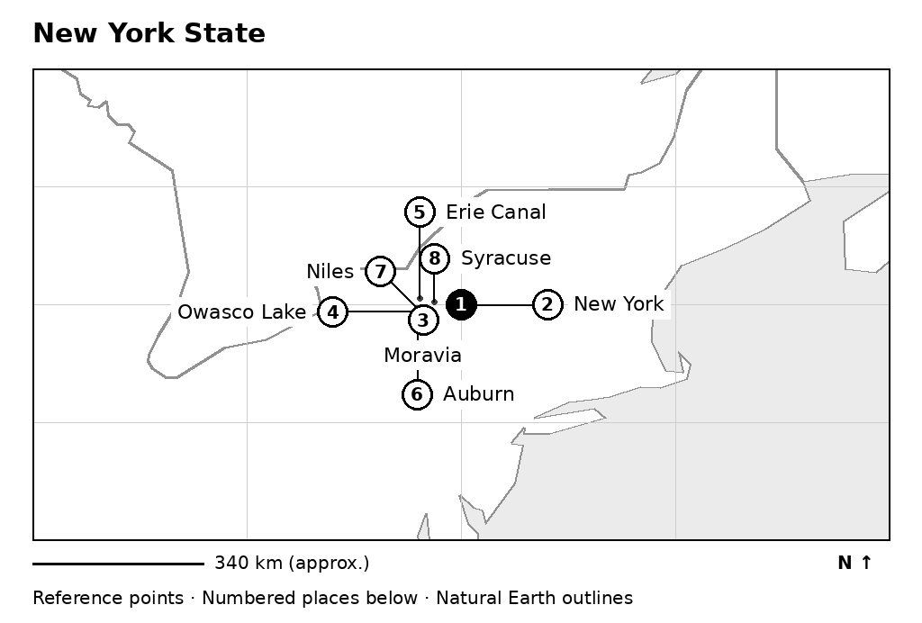 Closer orientation map for New York State