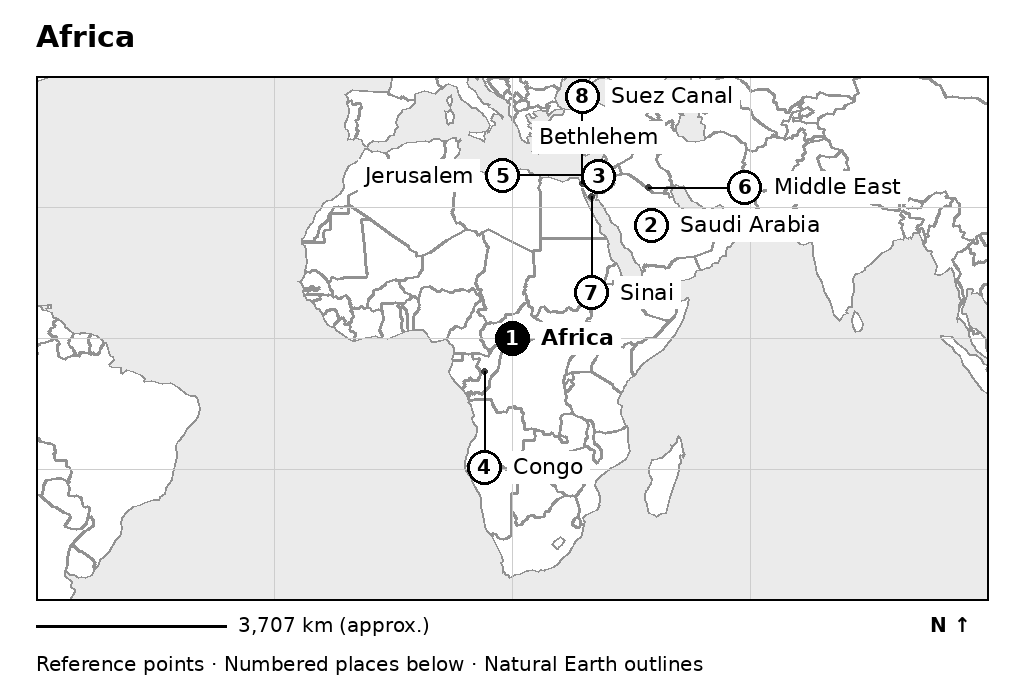 Closer orientation map for Africa