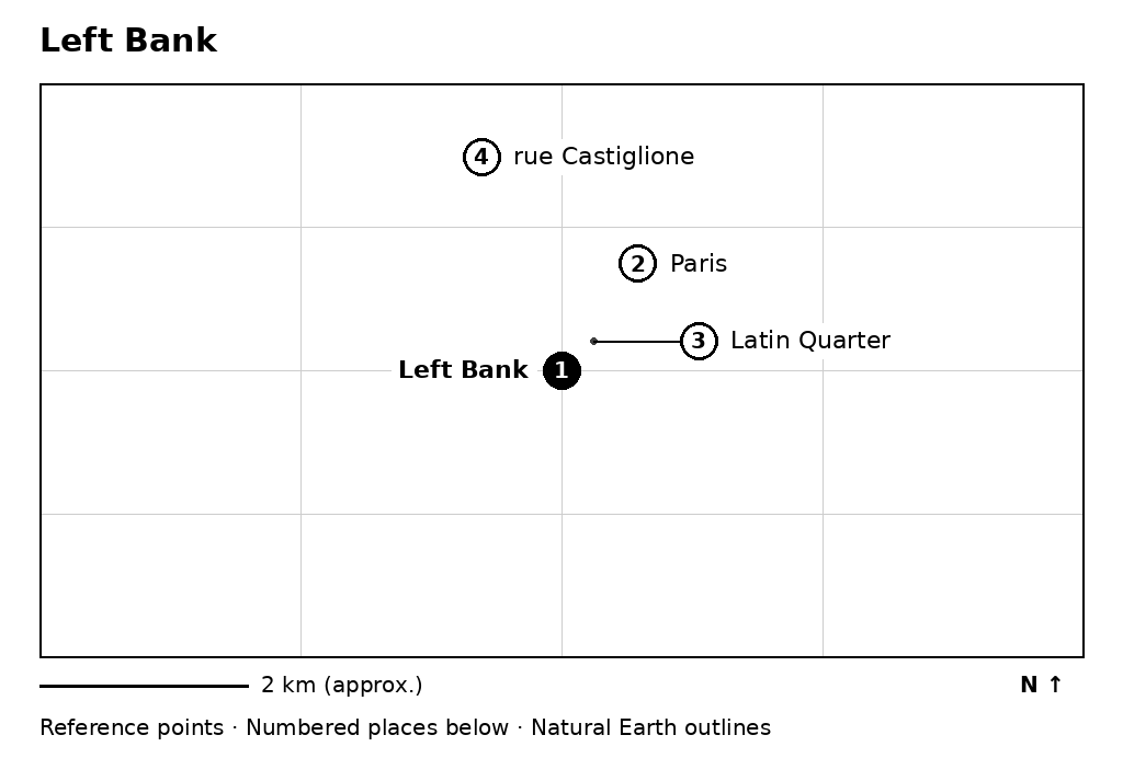 Closer orientation map for Left Bank