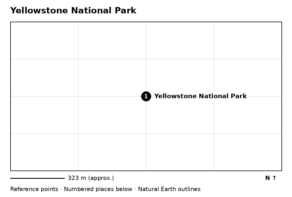 Closer orientation map for Yellowstone National Park