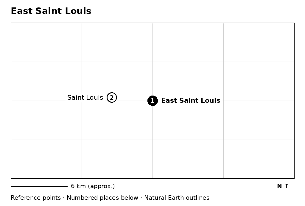 Closer orientation map for East Saint Louis