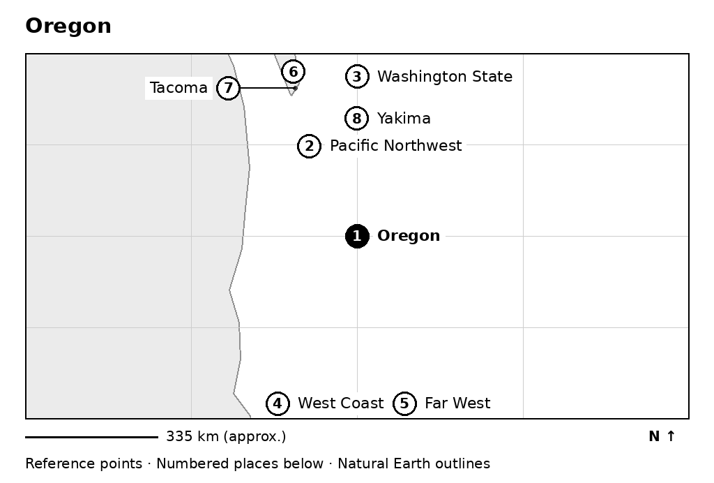 Closer orientation map for Oregon
