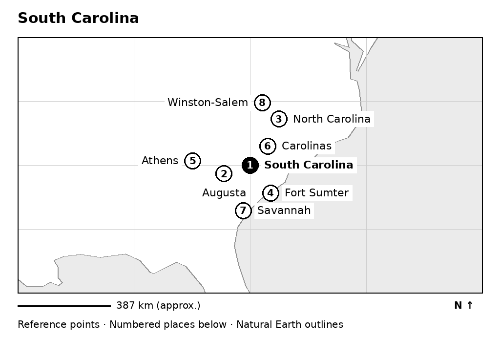 Closer orientation map for South Carolina