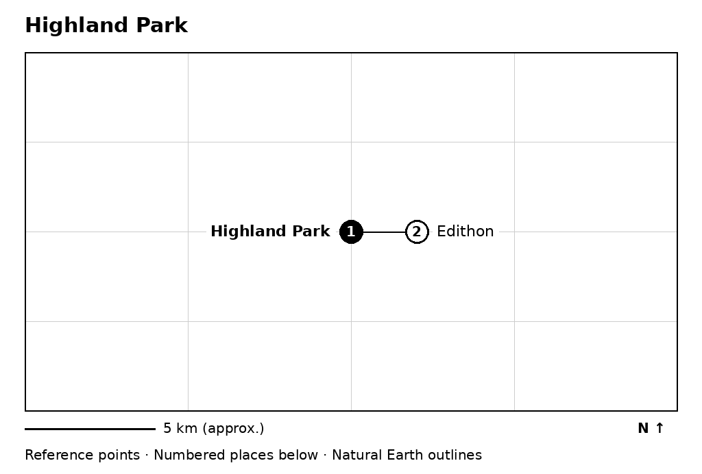 Closer orientation map for Highland Park