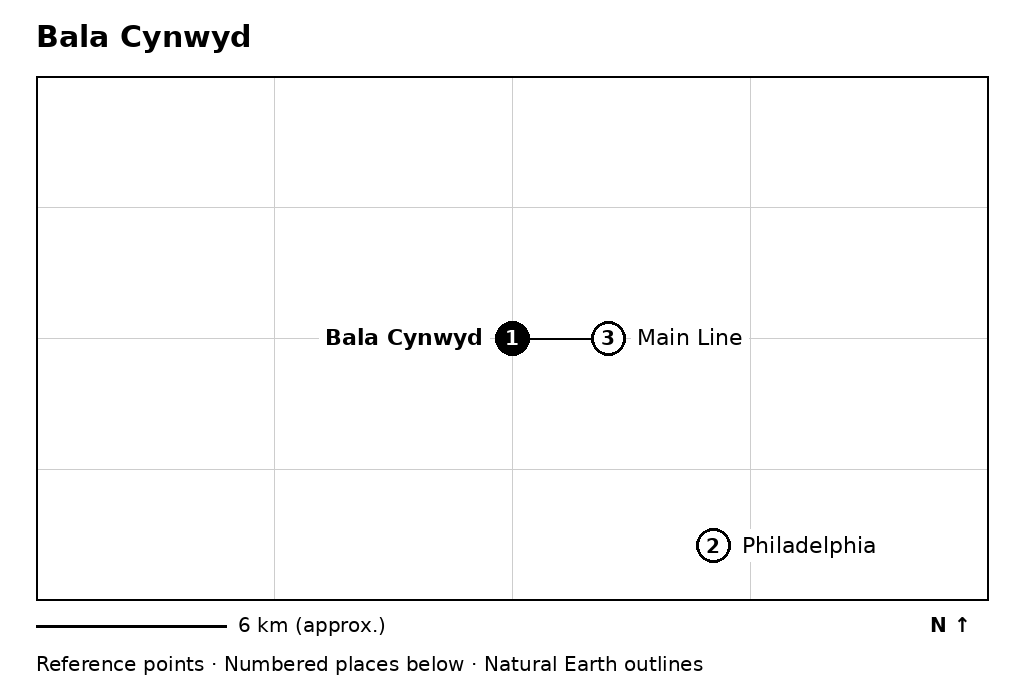 Closer orientation map for Bala Cynwyd